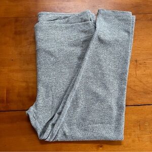 Kyodan Fleece Herringbone Leggings High Waist Women’s XL Gray White